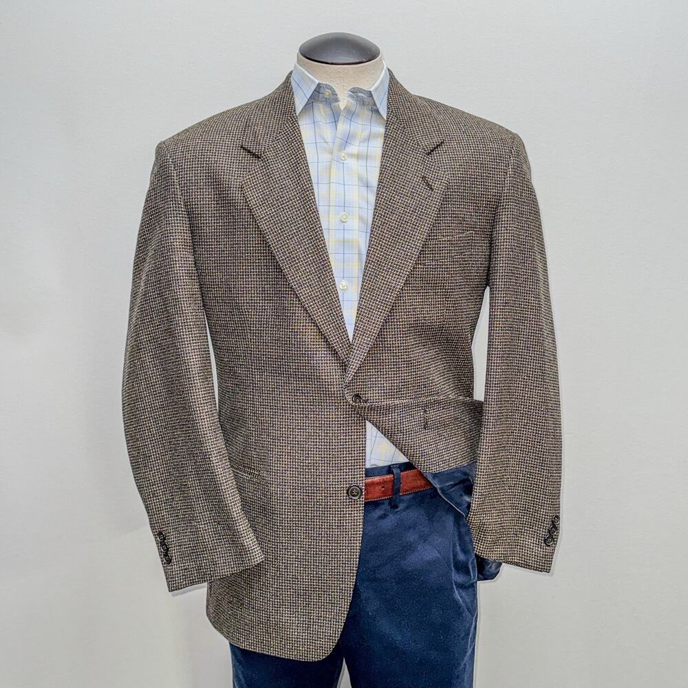 Riserva Luciano Franzoni Dillard's Sport Coat 42R Wool Blazer Italy Micro Check